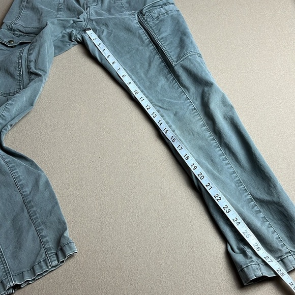 ANTHROPOLOGIE Daughters Of The Liberation Cargo Pants Ankle Zip Green - 29 - Picture 10 of 13